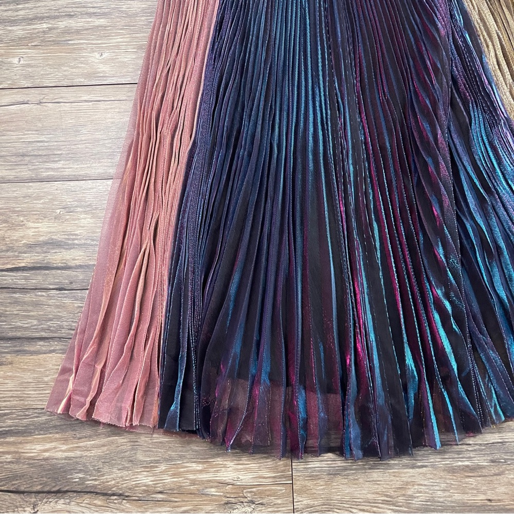 NEW w/o tags Rachel Comey Romana Pleated Shimmering Metallic Skirt Large L - Picture 3 of 9